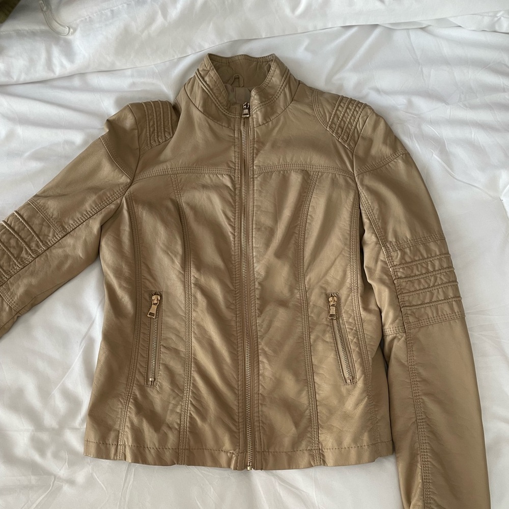Chopin Roma tan leather jacket in a size 4